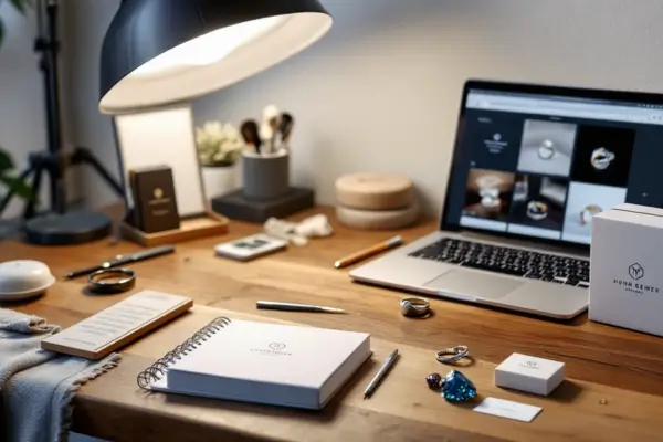Imagem conceitual, acompanhada por elementos que sugerem marketing digital e vendas online, em um fundo harmonioso que remete a sucesso e profissionalismo.