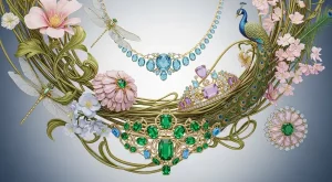 Art Nouveau de René Lalique, simbolizando a fluidez e a inspiração natural do movimento.
